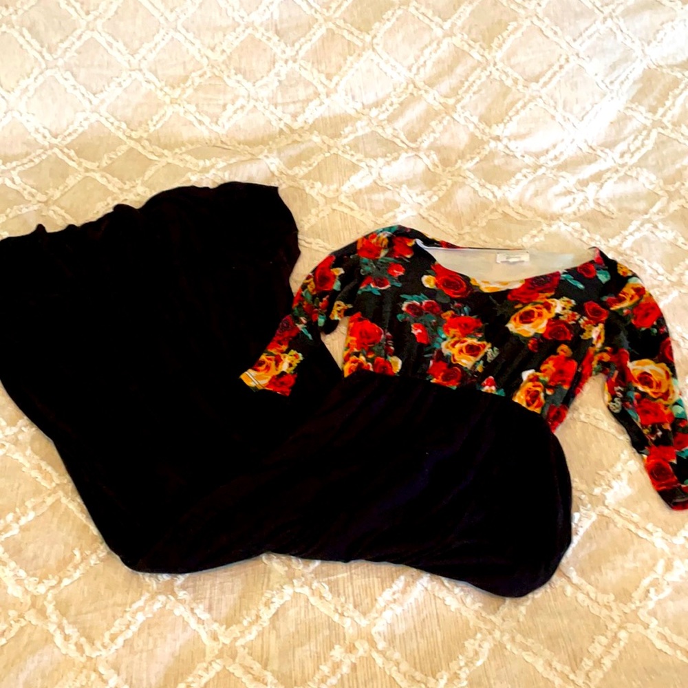 Holiday floral maxi